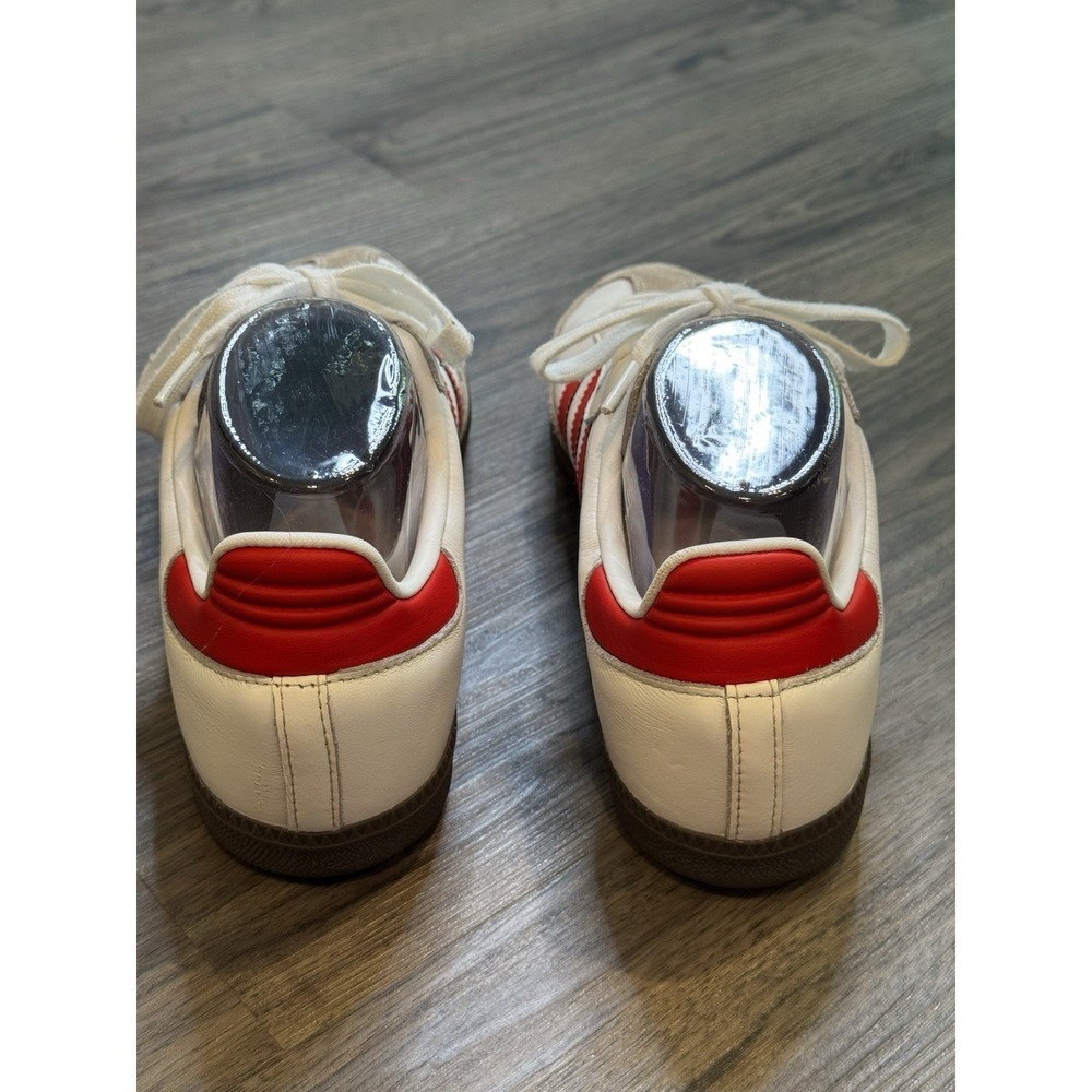 Adidas Sneakers 7.5 White Red Stripe Samba Retro OG Casual Leather Suede Gum - Picture 6 of 10